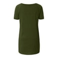 thumbnail image 3 of Women's Causal Short Sleeve Solid Color Basic T Shirt Plus Size Tops Casual V Neck Tunic Loose Blouse, 3 of 4