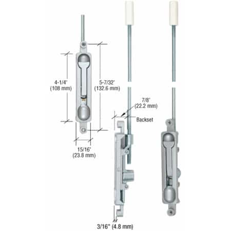 Bronze Flush Bolt - CRL Aluminum 3/16