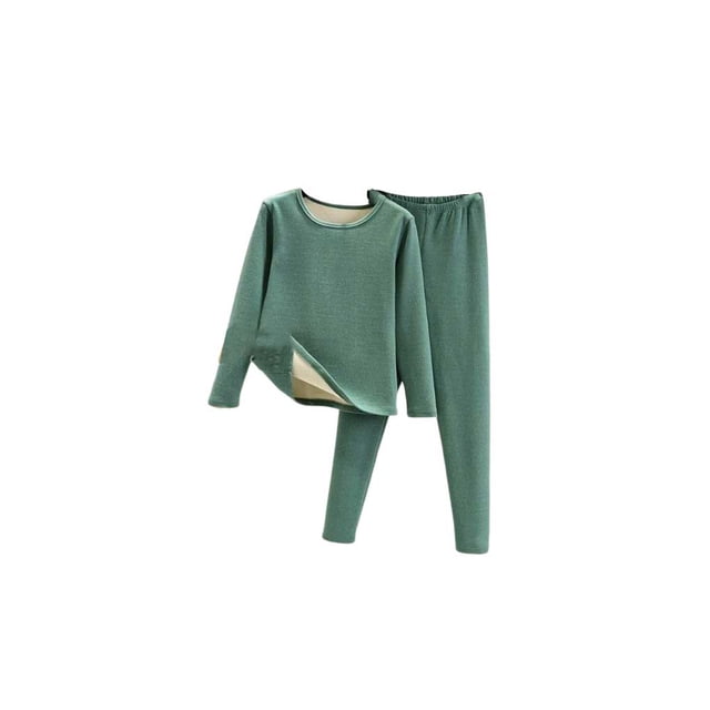 Sonducket Conjunto de ropa interior térmica para mujer, calzoncillos largos cómodos para clima frío y cálido, ropa interior de cuello Ropa interior Verde 2XL