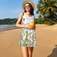 thumbnail image 3 of Fotbe Herbs and Wildflowers Vestido de Verano sin Mangas para Mujer – Vestido Midi Línea A, Estilo Camiseta Floral, Vestido Playero Casual y Fluido, 3 of 7