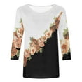 thumbnail image 4 of gakvbuo 3/4 Length Sleeve Womens Tops Crewneck Cute Shirts Casual Print Trendy Tops T Shirt Summer Blouse Petite Tops For Women, 4 of 4