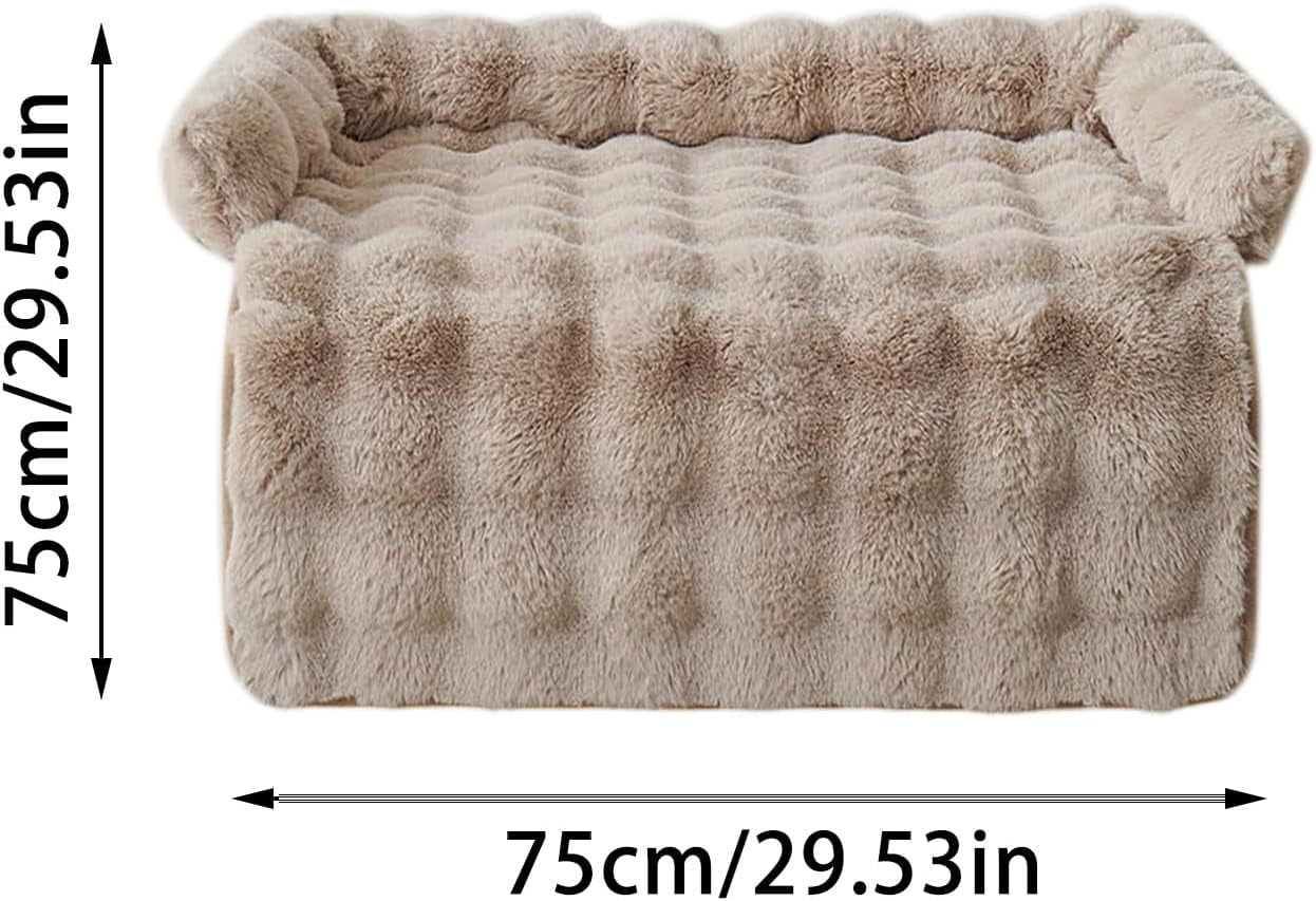 Non-Slip Dog Sleeping Mats, Fluffy Fuzzy Cozy Washable Couch Cover, Puppy Bed Blanket with Waterproof Lining for Medium Small Dogs, Cats, Pets Indoor Sofa, Bed, Dog Crate(wwx)