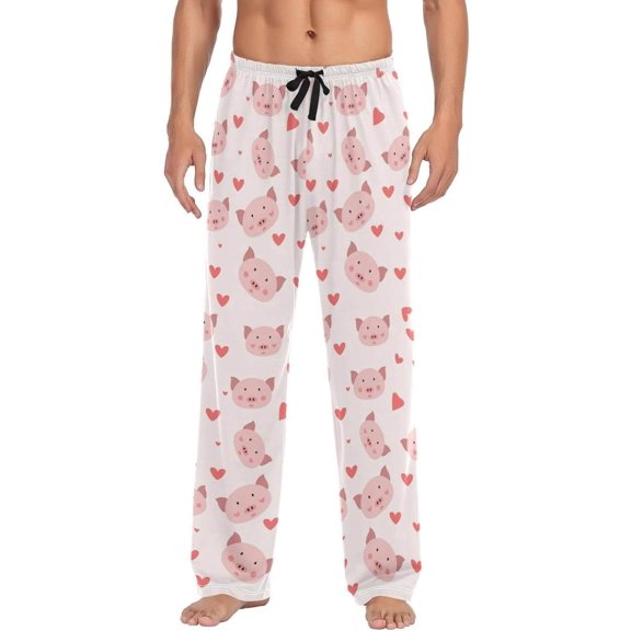 GZHJMY Pig Pajama Pants for Men, Lounge Pants Lightweight Men Pajama Bottoms with Drawstring Pockets, Christmas New Year Birthday Gifts, Medium