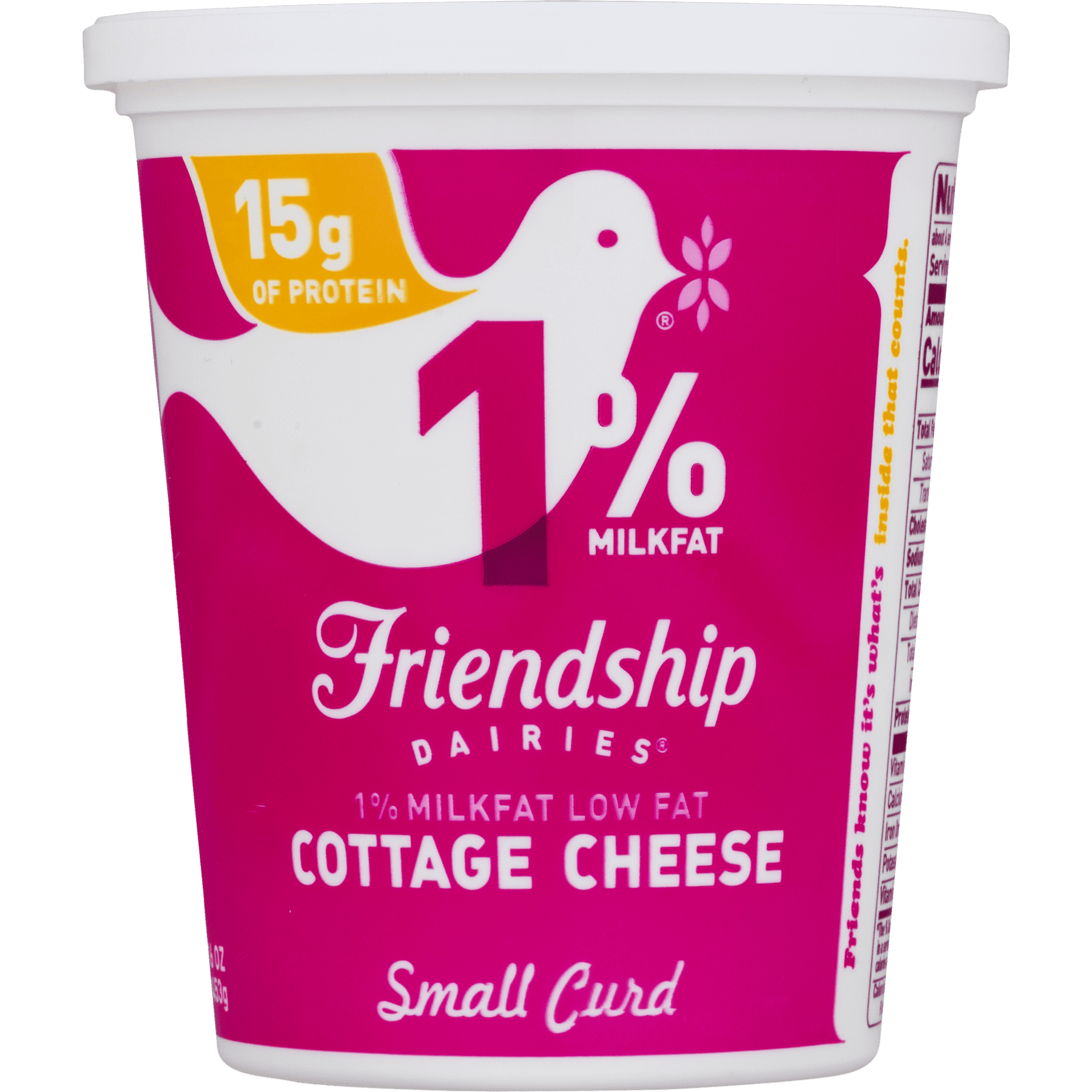 Friendship Dairies 1 Milk Fat Low Fat Small Curd Cottage Cheese