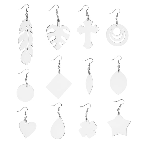 EeaseMX 16 pares de pendientes de sublimación en blanco con ganchos de transferencia de calor para manualidades DIY