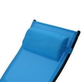 thumbnail image 6 of Topcobe Outdoor Folding Chaise Lounge Chair, Lay Flat Portable Lightweight Heavy-Duty Adjustable Camping Reclining Chair for Patio, Sunbathing, Beach, Pool, Lawn, Deck, Blue, 6 of 9