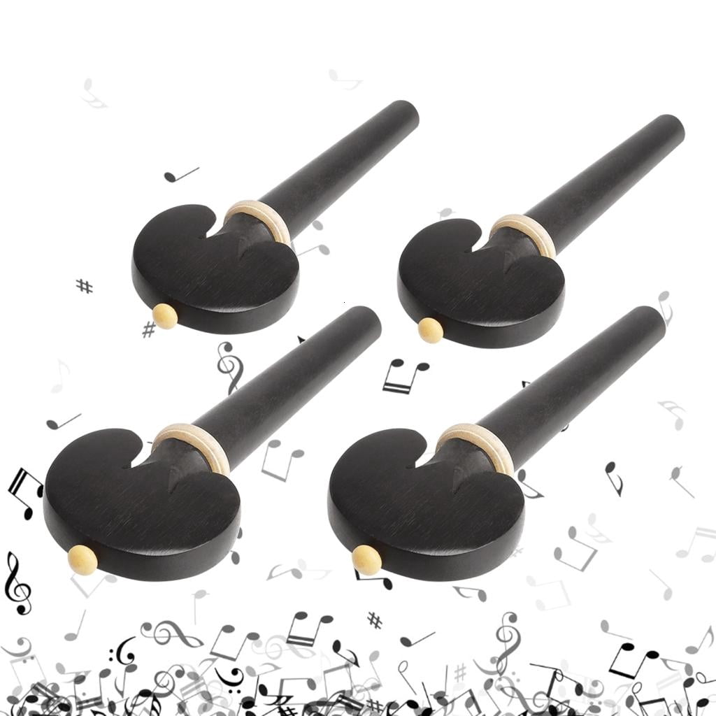 Yihuala 4 Pcs Ebony Wood Cello Tuning Peg Tuner Cello Pegs Cello Shaft Handle Musical Intruments Parts & Accessories