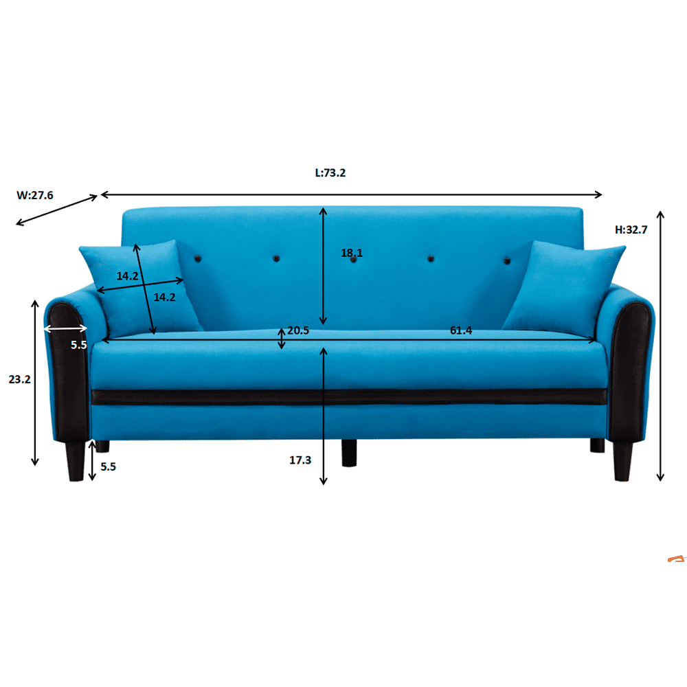 Kepooman Modern 3-Seater Tufted Loveseat Sofa for Living Room Bedroom Office, Blue Kepooman Modern 3-Seater Tufted Loveseat Sofa for Living Room Bedroom Office, Blue