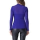 thumbnail image 3 of INSPIRAR CHIC Blusa de fiesta de manga larga semi transparente brillante para mujer M azul real, 3 of 6