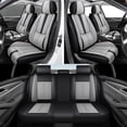 thumbnail image 5 of Premium Car Seat Covers for Chevy 99% Car Models,Breathable Leather Seat Covers for Chevy,Waterproof Anti-slip Car Seats Cushions for 5 Seats(Black+Gray,Pillows), 5 of 8
