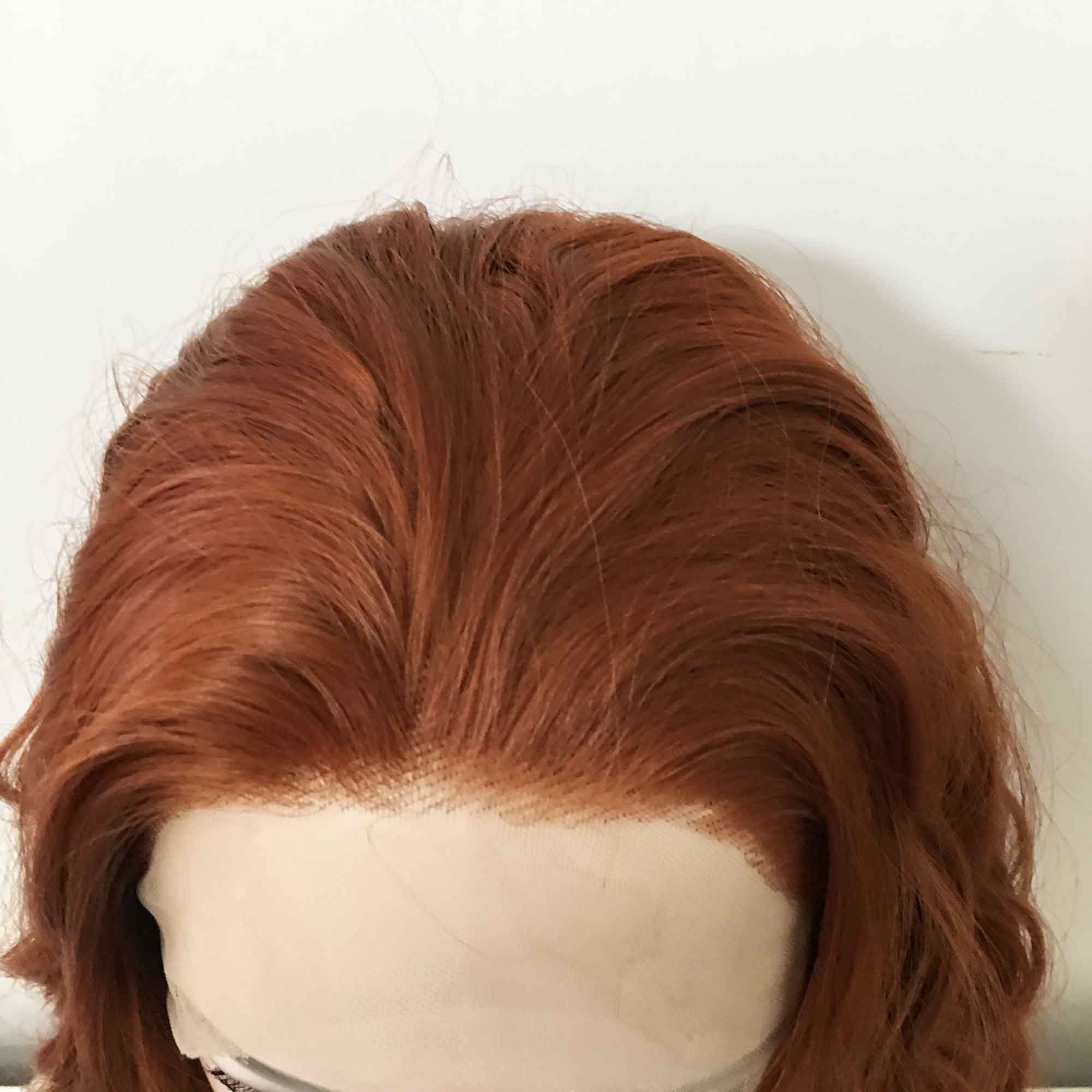 Nevermindyrhead Auburn Dark Red Wig, Short Curly Free Part Lace Front Wigs for Women, Daily, Party