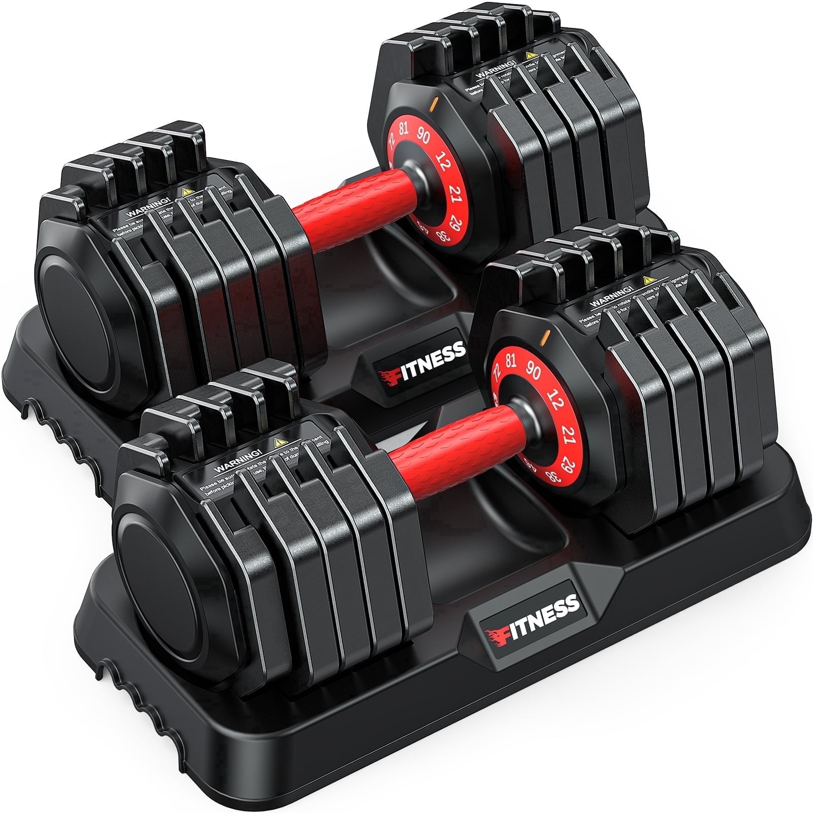 GIKPAL 180LB(90lbs*2) Adjustable Dumbbells Set of 2,10 in 1 Quick-Select 12-90lbs Free Weight Adjustable Dumbbells for Men/Women Home Gym