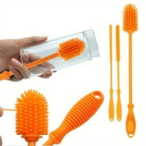 Bottle Cleaning Kit with Straw Brush, 12.5" Silicone Brush Set for Narrow Opening Containers, Hydro Flasks, Tumblers, Vases and Glassware