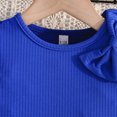 thumbnail image 5 of ITSAME Girls Outfit Sets, Knit Cotton Bow Ruffle Sleeve Top and Floral Print Shorts 2-Piece Summer Fashion Leisure Sets Blue 9M, 5 of 9