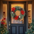 thumbnail image 3 of Gqtwoy Flower Wreath Christmas Door Knocker, Winter Decor for Front Door, Artificial Red Berry Wreath, Festive Holiday Decoration, Faux Red Flowers and Pine Cones, Indoor Outdoor Christmas Ornaments, 3 of 6