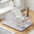 thumbnail image 1 of Escurridor de platos, organizador escurridor de platos que incluye tabla de drenaje extraíble y soporte para utensilios, escurridor de platos de gran capacidad para cocina (blanco) Sailing  Electrónica, 1 of 3