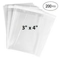 thumbnail image 2 of 200 pcs 3x4 Crystal Clear Resealable Recloseable Cellophane/SelfSeal Bags, 2 of 4