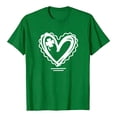 thumbnail image 7 of LEKWK Womens St Patricks Day Shirt Heart Clover Sketch Graphic Tees Short Sleeve Summer Tops Round Neck Scalloped Edge Print Holiday Wear, 7 of 7