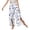 Blue, variant on Women's Floral High Waist Split Wide Leg Palazzo Pants Bohemian Loose Trousers Black XL