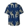 thumbnail image 2 of Disketp Men's Hawaiian Disco party Astronaut Dancing Print Shirts Button Down Holiday Beach Shirts-XX-Large, 2 of 7