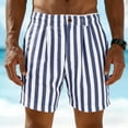 thumbnail image 7 of BVnarty Men's Striped Relaxed Fit Swim Trunks with Compression Liner Quick Dry Board Shorts Beach Shorts with Pockets Navy M, 7 of 7