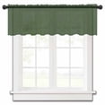 thumbnail image 2 of Solid Dark Green Valance Curtains for Kitchen/Living Room/Bathroom/Bedroom Window, Retro Minimalism Abstract Denim Texture Rod Pocket Small Topper Half Short Window Curtains Sheer Scarf 54"x18", 2 of 8