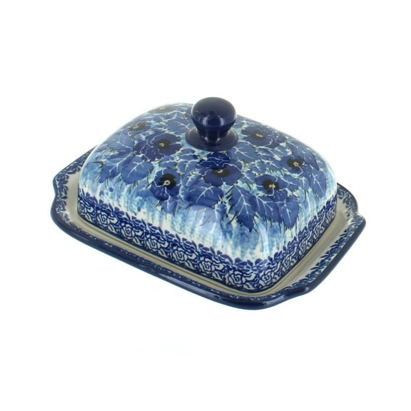 Blue Rose Polish Pottery Joanna Butter Dish