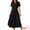 Black, variant on DARING DIVA Short Sleeve Wrap V Neck Flowy Pleated Midi Dress S Black
