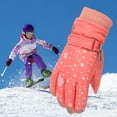 thumbnail image 2 of Odeerbi Ski Gloves For Boys Girls Winter Gloves Toddler Snow Kids Rose Embroidery Windproof Children Warm, 2 of 3