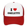 thumbnail image 2 of I Heart Omelette Love Food Funny Trucker Hat Mesh Cap Unisex Red, 2 of 5