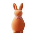 thumbnail image 2 of chaungfeng 1PCS Flocked Bunny Easter Decorations with Bow Ties, 5.91 Inch Pastel Rabbit Figurines for Easter Centerpieces, Spring Home Tabletop Shelf Decor & Seasonal Gift (Orange), 2 of 6
