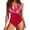 A1_Red, variant on VISALY One Piece Swimsuit Tummy Control Halter Tankini Bathing Suits V Neck Slimming 1 Piece Swimwear Halter Swimsuit Tummy Control Ruched Front Twist Bathing Suit for Beach Pool Blackish Green L