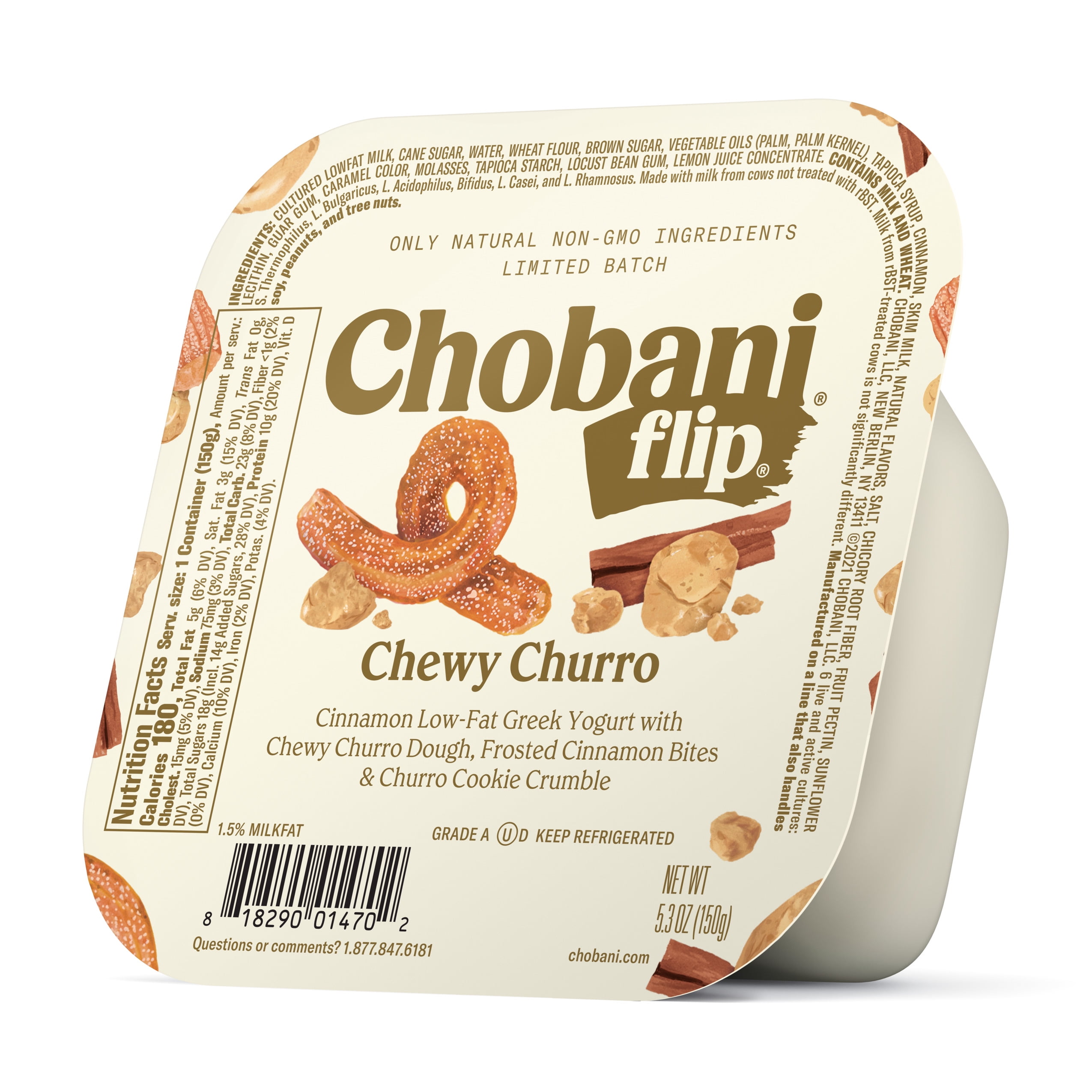 Chobani Flip LowFat Greek Yogurt, Chewy Churro Limited Batch 5.3 oz