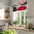 thumbnail image 3 of Red Gray Black Valances for Windows, 42 x 12in, Abstract Round Modern Art Rod Pocket Kitchen Valance Curtain Light Filtering Window Treatments for Living Room Bedroom, 1 Panel, 3 of 7