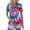 05-Dark Blue, variant on 250 Anniversary USA Shirt Women, Flag Printed V-Neck Button Down Polo Short Sleeve Collared Golf Shirts, Summer Casual Outfit for 4th of July