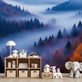 thumbnail image 7 of Wallpaper Misty Mountain Forest Landscape Autumn Foliage Layered Peel and Stick Wall Murals 69"H x 96"W Removable PVC Wall Paper Self-Adhesive Wall Paintings Art Decor for Bedroom Living Room, 7 of 7