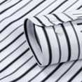 thumbnail image 7 of Mens Casual Striped Dress Shirts Stylish Long Sleeve Slim Fit Button Down Classic Shirt, White1, Size L, 7 of 7