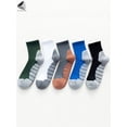 thumbnail image 2 of PULLIMORE 5 Pairs Mens Cotton Crew Socks Cushioned Athletic Ankle Short Sock (5 Colors), 2 of 7