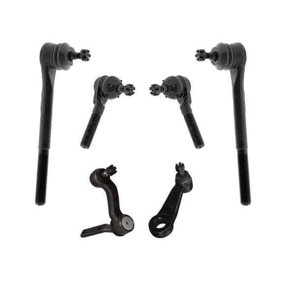6 Piece Kit Front Inner and Outer Tie Rod Ends / Idler and Pitman Arms