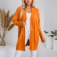 thumbnail image 2 of Sweaters for Women Trendy Knit Long Sleeve Cardigan Solid Color Fall Outerwear, 2 of 5