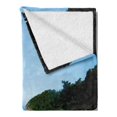 thumbnail image 2 of Landscape Soft Flannel Fleece Blanket, Pool View at Sunset Beach in Seacoast Ocean Vibrant Colors Adventure Photo, Cozy Plush for Indoor and Outdoor Use, 60" x 80", Turquoise Green, by Ambesonne, 2 of 5