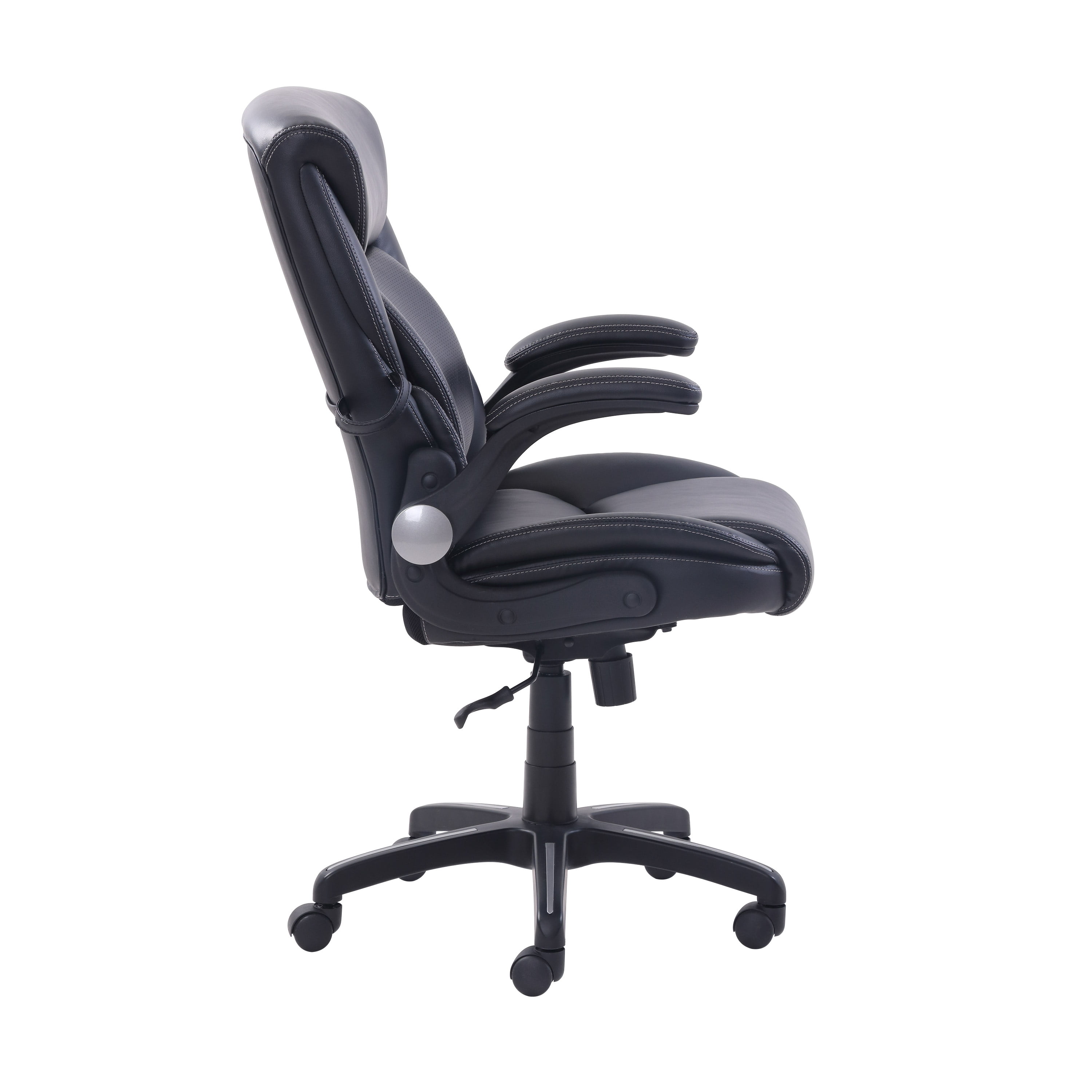 Serta Air Lumbar Bonded Leather Manager Office Chair, Black - 1
