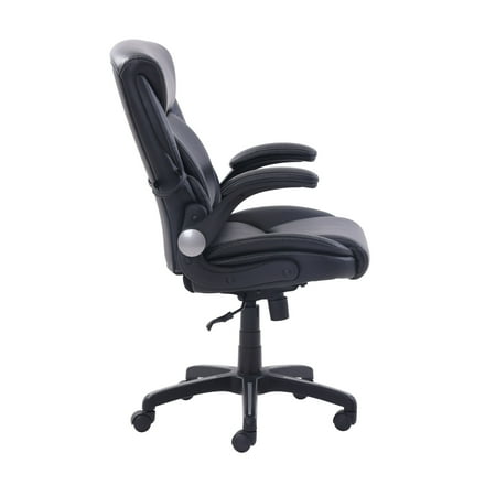 Serta Air Lumbar Bonded Leather Manager Office Chair, Black - Walmart
