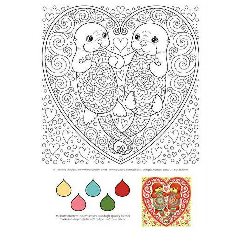 Mini Coloring Book Set of of 4 Hearts and Mandalas for Adult Printable  Coloring Pages 