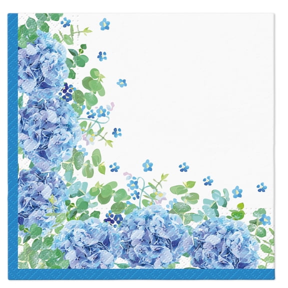 Keep Unique Floral Disposable Decorative Decoupage Paper Napkins, Blue Napkins, Pack/20