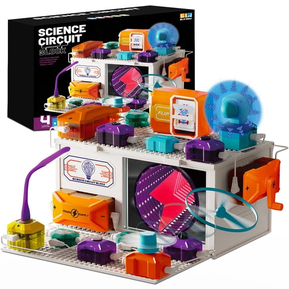 Bloques de circuitos eléctricos Dollox Level 4 de Science Kits, más de 380