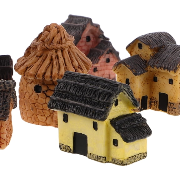 AURARMLET Set of 10 Mini Wooden House Decorations for Crafting, Projects, Home Decor, and Creative Enthusiasts