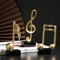 thumbnail image 5 of Golden Music Note Golden Music Note Decor, Resin Treble Clef Bass Clef Ornament Set, Hanging Wall Shelf Decoration for Home Office, Party Wedding Music Theme Decorative Accents, 5 of 7