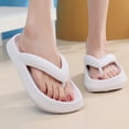 thumbnail image 3 of Xinyolin 1 Pair Flip Flops Thick Platform Open Toe Anti-slip Flat Heel Soft Sole Daily Wear Summer Women Super Light Cloud Slippers Home Supplies, 3 of 8