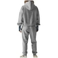 thumbnail image 5 of Aofany Womens Solid Color Sweatsuits 2 Piece Tracksuit Sets Hoodie Sweatshirt Match Stretch Sweatpants Leisure Jogger Outfits, 5 of 9